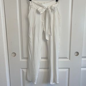FRNCH White Pants Bow Tie Belt size Small